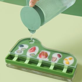 Popsicle Molds With Sticks 4-Cavity Ice Molds Cute Baby Popsicle Molds Easy Release & Clean Ice Cream Mold Reusable BPA Ice Cream Mold For DIY Popsicl (Colour: Green)