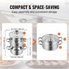 Home Kitchen 304 Stainless Steel Food Steamer Cookware with Lid